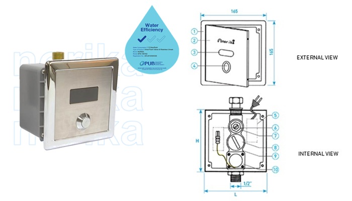 Urinal Conceal Auto Sensor Flushing System